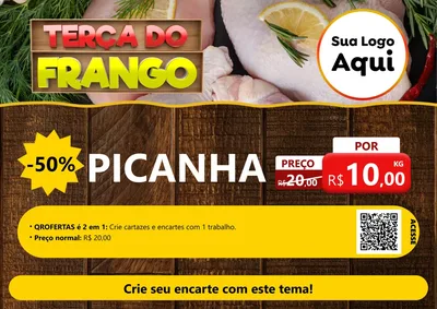Modelo de Cartaz para Cartaz A4 Horizontal com o tema Terça do Frango para Açougue