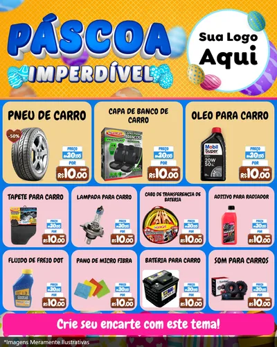 Modelo de Rede Social para Feed Instagram com o tema Páscoa Imperdível para Auto peças