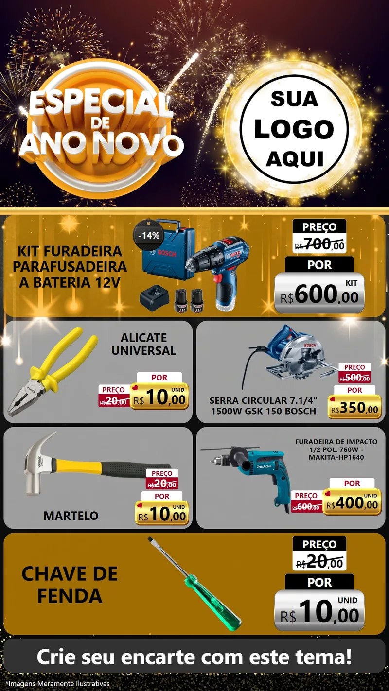Modelo de TV para TV Vertical com o tema Especial de Ano Novo para Maquinas e Ferramentas