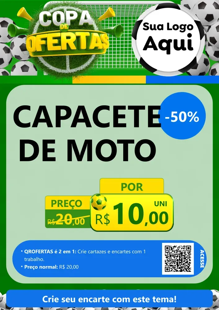Modelo de Cartaz para Cartaz A4 Vertical com o tema Copa De Ofertas para Moto peças