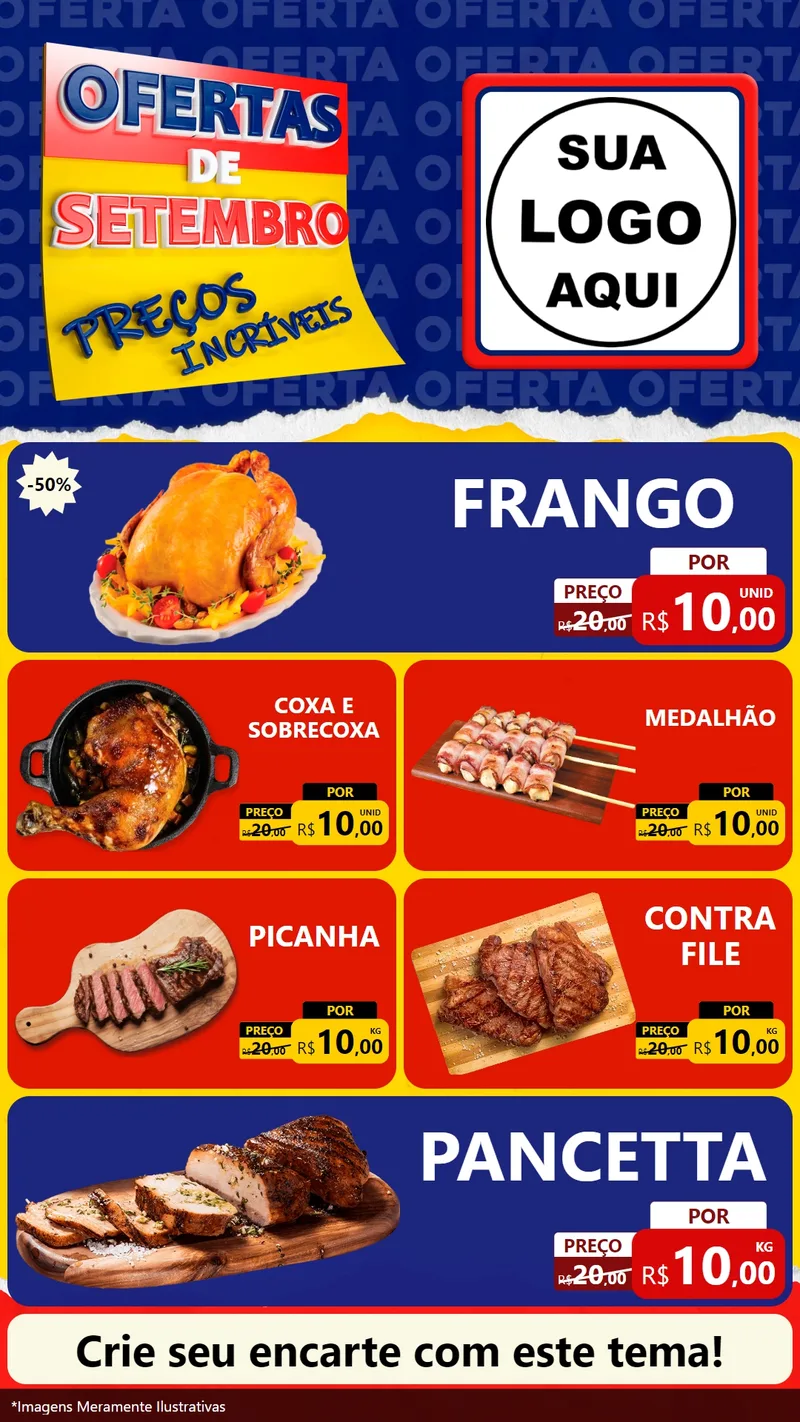 Modelo de TV para TV Vertical com o tema Ofertas de Setembro - Preços Incríveis para Assados