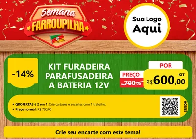 Modelo de Cartaz para Cartaz A4 Horizontal com o tema Semana Farroupilha para Maquinas e Ferramentas