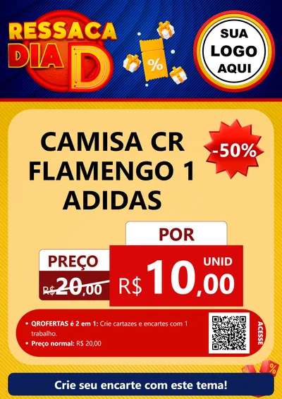 Modelo de Cartaz para Cartaz A4 Vertical com o tema Ressaca Dia D para Roupas e acessórios