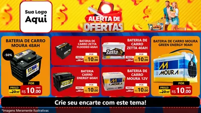 Modelo de TV para TV Horizontal com o tema Alerta de Ofertas para Baterias Elétricas