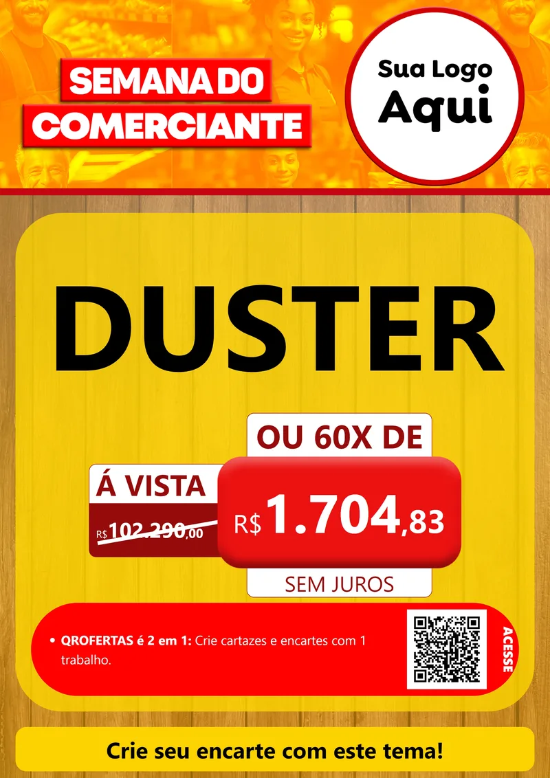 Modelo de Cartaz para Cartaz A4 Vertical com o tema Semana do Comerciante para Concessionaria de Carros