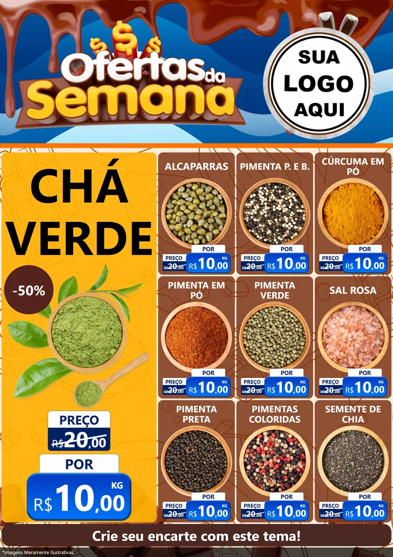 Modelo de Encarte para Encarte A4 Vertical com o tema Ofertas da Semana - Páscoa para Produtos Naturais