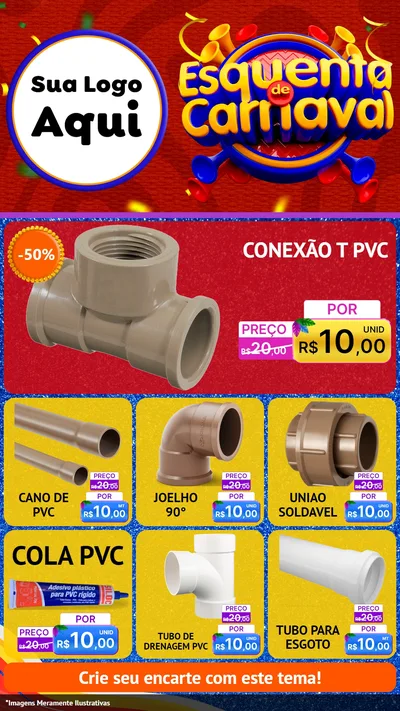 Modelo de Rede Social para Stories com o tema Esquenta de Carnaval para Tubos e conexões