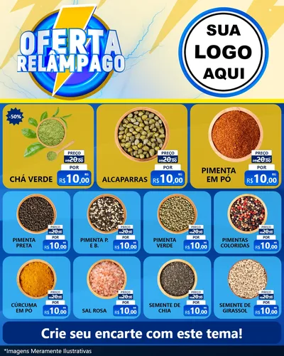 Modelo de Rede Social para Feed Instagram com o tema Oferta Relâmpago para Produtos Naturais