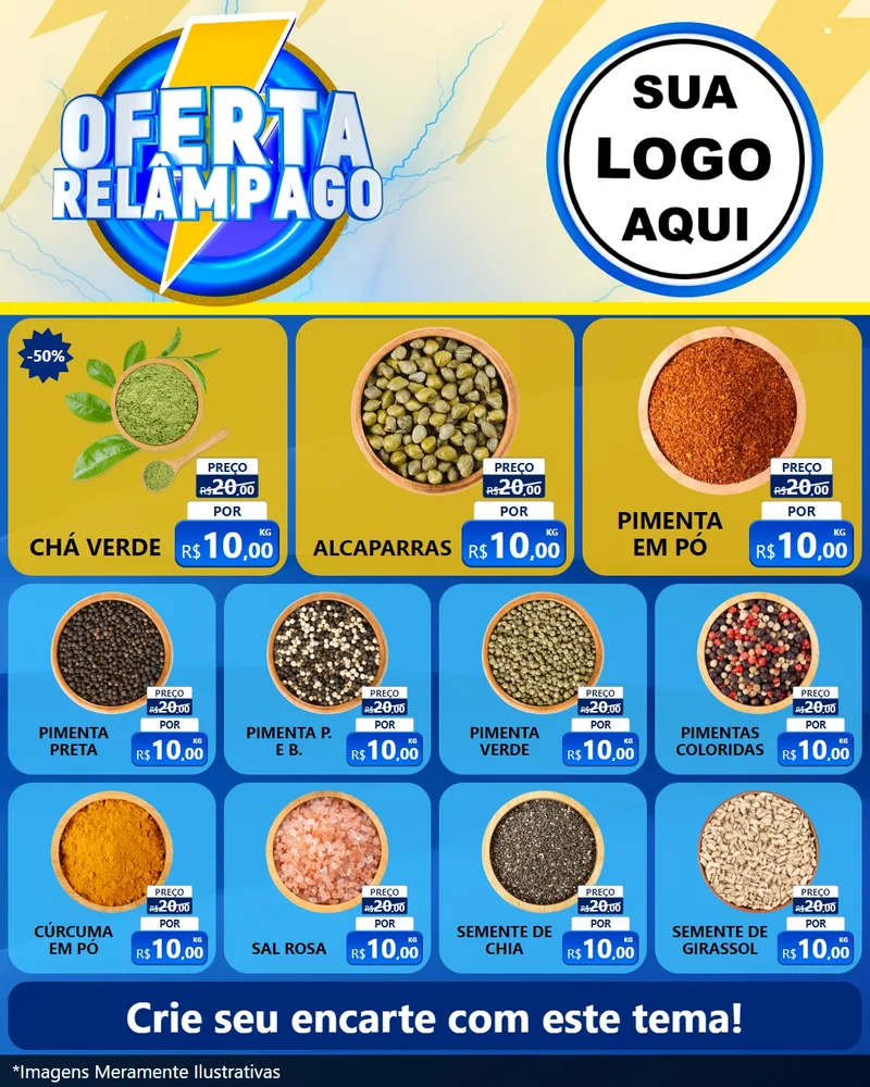 Modelo de Rede Social para Feed Instagram com o tema Oferta Relâmpago para Produtos Naturais