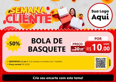 Modelo de Cartaz para Cartaz A4 Horizontal com o tema Semana do Cliente para Artigos Esportivos