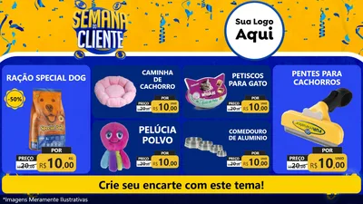 Modelo de TV para TV Horizontal com o tema Semana do Cliente para Pet Shop