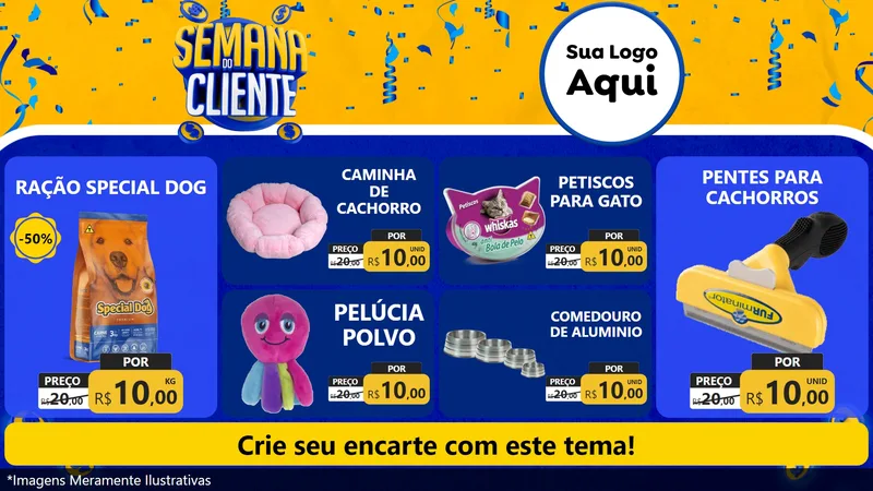 Modelo de TV para TV Horizontal com o tema Semana do Cliente para Pet Shop