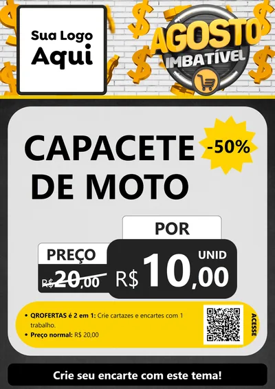 Modelo de Cartaz para Cartaz A4 Vertical com o tema Agosto imbatível para Moto peças