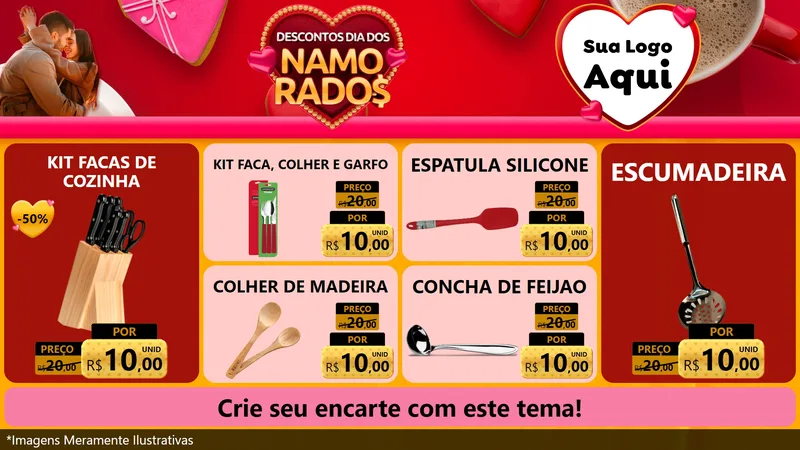 Modelo de TV para TV Horizontal com o tema Descontos Dia dos Namorados para Utilidades Domésticas