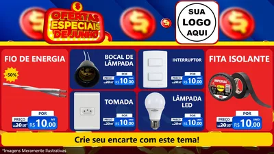 Modelo de TV para TV Horizontal com o tema Ofertas Especiais de Junho para Materiais Elétricos