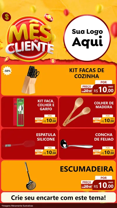 Modelo de TV para TV Vertical com o tema Mês do Cliente para Utilidades Domésticas