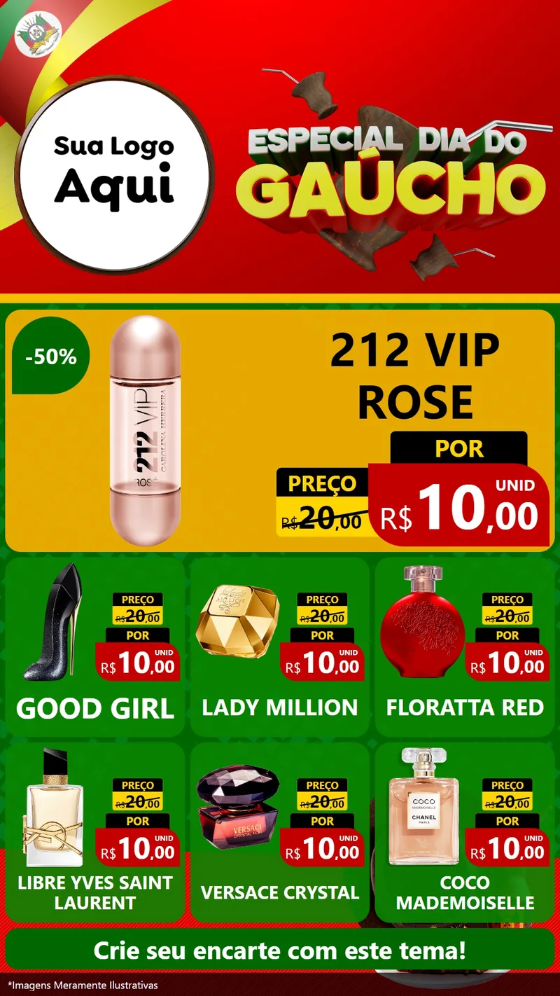 Modelo de Rede Social para Stories com o tema Especial Dia do Gaúcho para Perfumes