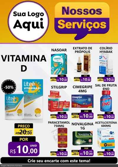 Modelo de Encarte para Encarte A4 Vertical com o tema Nossos Serviços para Farmácia