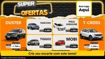 Modelo de TV para TV Horizontal com o tema Super Ofertas para Concessionaria de Carros