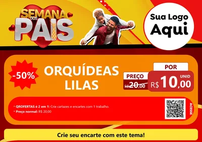 Modelo de Cartaz para Cartaz A4 Horizontal com o tema Semana Dos Pais para Floricultura e jardim