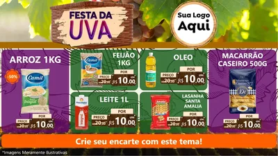 Modelo de TV para TV Horizontal com o tema Festa da Uva para Supermercado