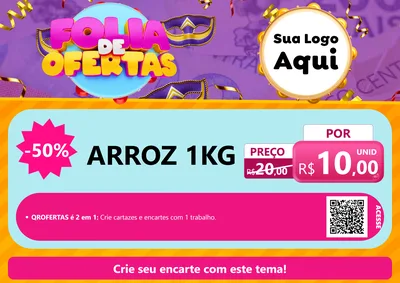 Modelo de Cartaz para Cartaz A4 Horizontal com o tema Folia de Ofertas para Supermercado