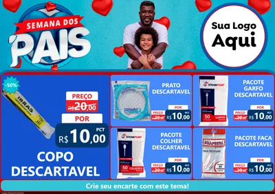 Modelo de Encarte para Encarte A4 Horizontal com o tema Semana Dos Pais para Embalagens