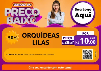 Modelo de Cartaz para Cartaz A4 Horizontal com o tema Semana do Preço Baixo para Floricultura e jardim