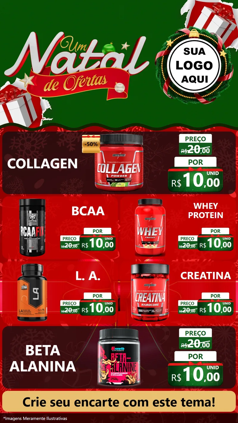 Modelo de TV para TV Vertical com o tema Um Natal de Ofertas para Suplementos alimentares