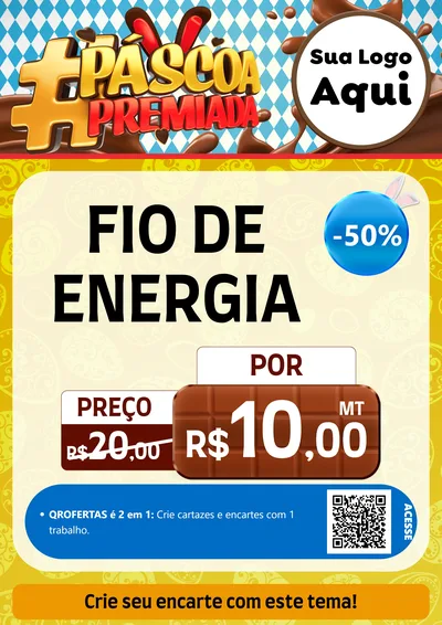 Modelo de Cartaz para Cartaz A4 Vertical com o tema Páscoa Premiada para Materiais Elétricos