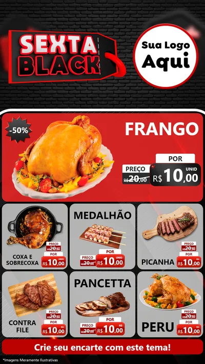 Modelo de Rede Social para Stories com o tema Sexta Black para Assados