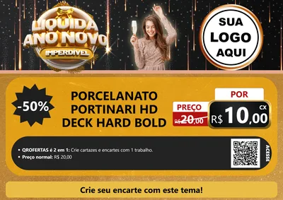 Modelo de Cartaz para Cartaz A4 Horizontal com o tema Liquida Ano Novo Imperdível para Pisos e revestimentos