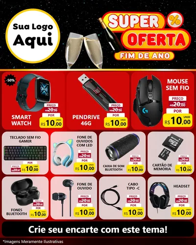 Modelo de Rede Social para Feed Instagram com o tema Super Oferta Fim de Ano para Informática