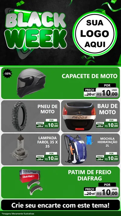 Modelo de TV para TV Vertical com o tema Black Week para Moto peças