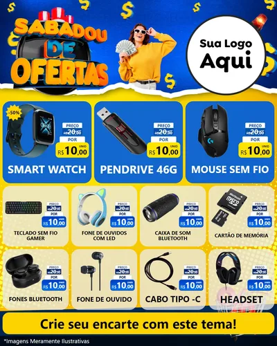 Modelo de Rede Social para Feed Instagram com o tema Sabadou de Ofertas para Informática