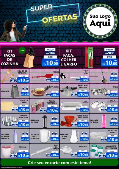Modelo de Encarte para Encarte A4 Vertical com o tema Super Ofertas para Utilidades Domésticas