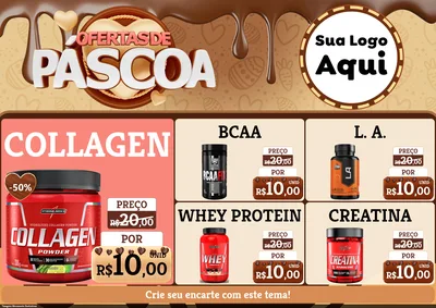 Modelo de Encarte para Encarte A4 Horizontal com o tema Ofertas de Páscoa para Suplementos alimentares