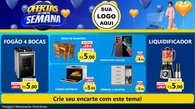 Modelo de TV para TV Horizontal com o tema Ofertas de Fim de Semana para Móveis e Eletro