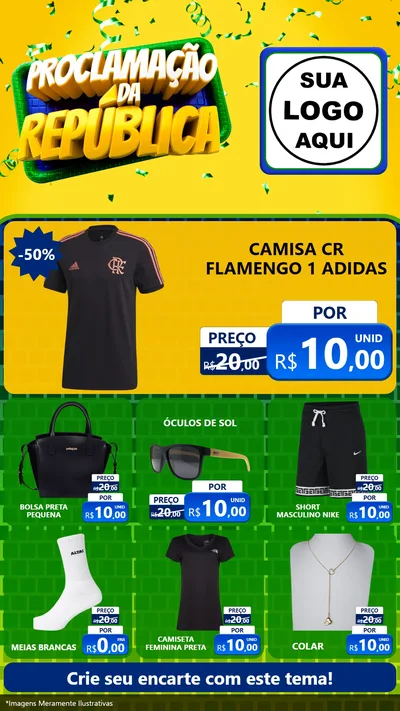 Modelo de Rede Social para Stories com o tema Proclamação da República para Roupas e acessórios