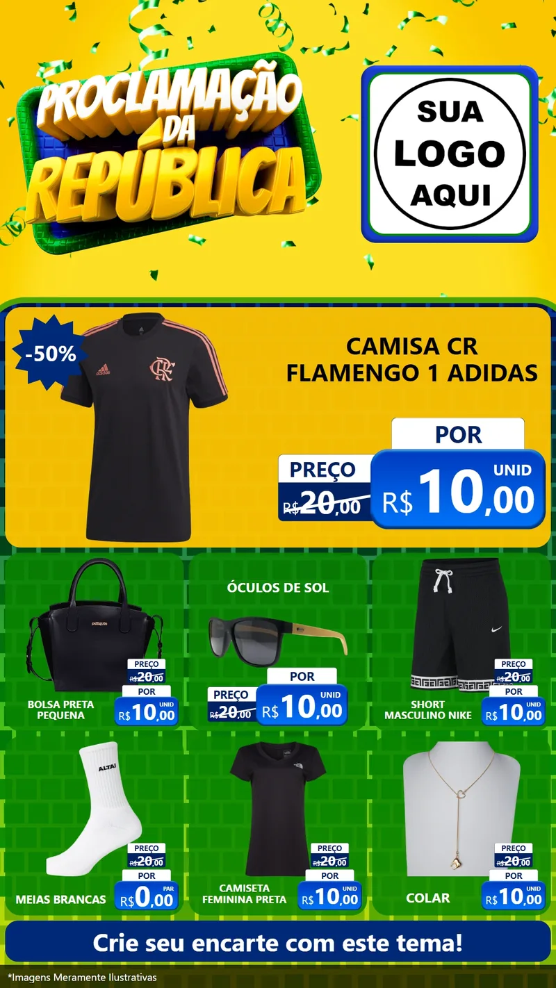 Modelo de Rede Social para Stories com o tema Proclamação da República para Roupas e acessórios