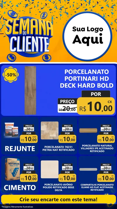 Modelo de Rede Social para Stories com o tema Semana do Cliente para Pisos e revestimentos