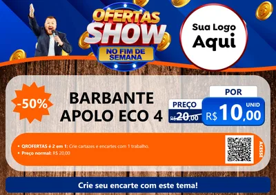 Modelo de Cartaz para Cartaz A4 Horizontal com o tema Ofertas Show No Fim De Semana para Armarinho e Aviamentos
