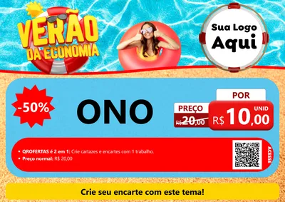 Modelo de Cartaz para Cartaz A4 Horizontal com o tema Verão da Economia para Óticas