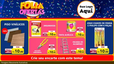 Modelo de TV para TV Horizontal com o tema Folia de Ofertas para Material para Construção