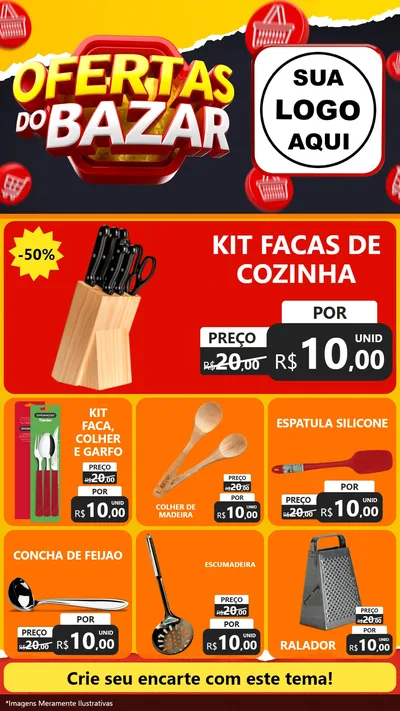 Modelo de Rede Social para Stories com o tema Ofertas do Bazar para Utilidades Domésticas