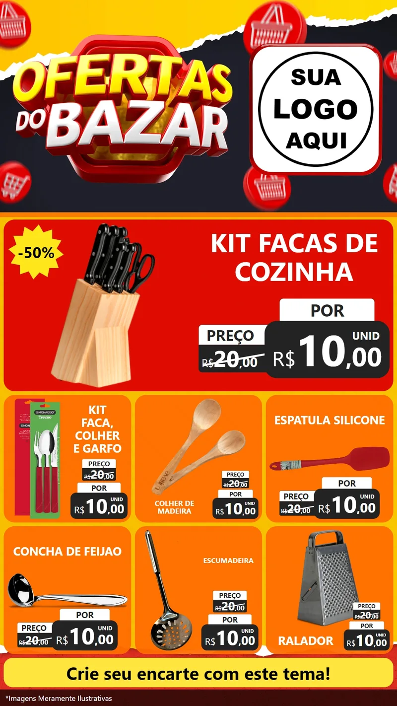 Modelo de Rede Social para Stories com o tema Ofertas do Bazar para Utilidades Domésticas