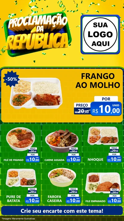 Modelo de Rede Social para Stories com o tema Proclamação da República para Restaurante