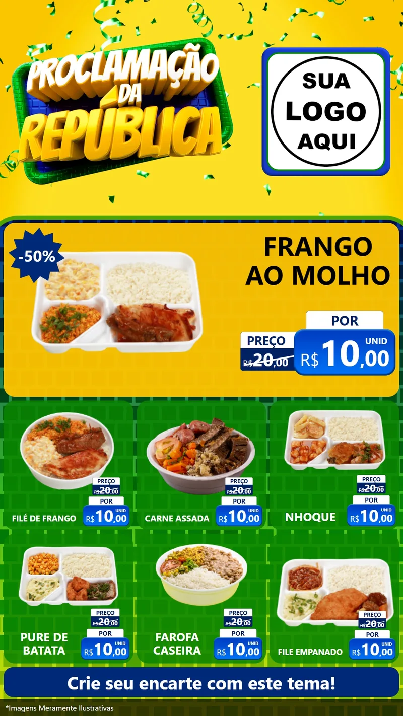 Modelo de Rede Social para Stories com o tema Proclamação da República para Restaurante