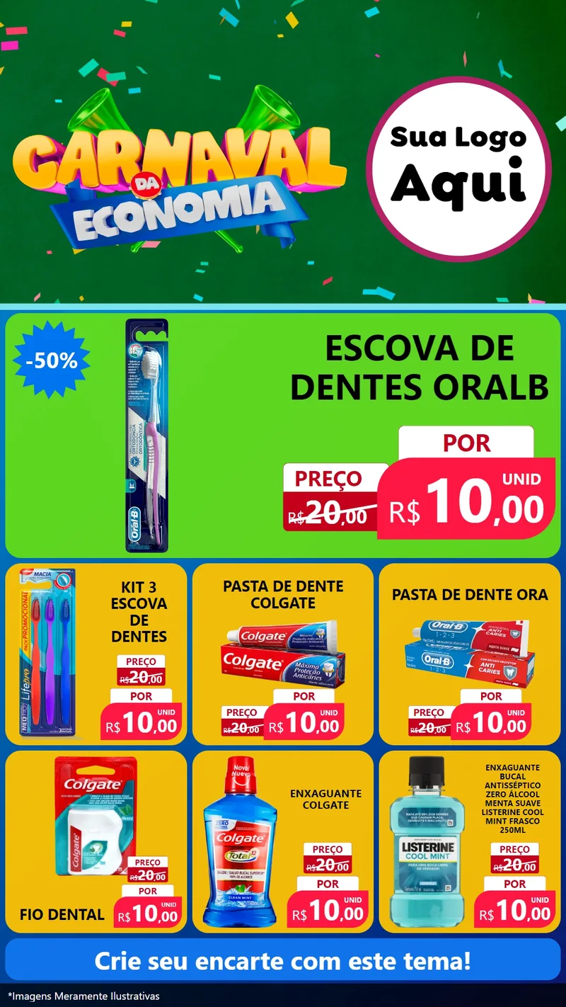 Modelo de Rede Social para Stories com o tema Carnaval da Economia para Higiene Pessoal