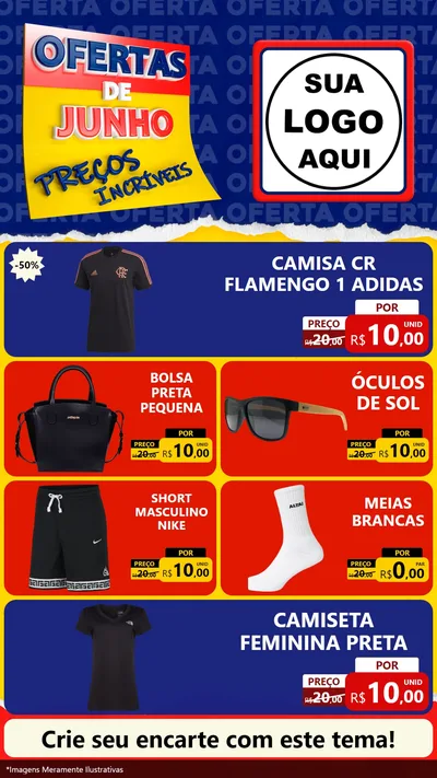 Modelo de TV para TV Vertical com o tema Ofertas de Junho - Preços Incríveis para Roupas e acessórios